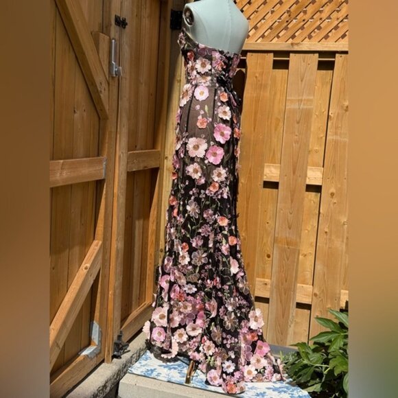 🆕 BRONX & BANCO 🧿 NWOT Jasmine Floral-Appliqued Gown, Black Multi - Sz M US 6 - Picture 8 of 15